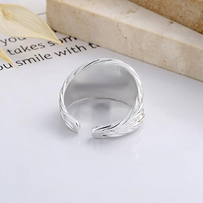 925 Sterling Silver Wide Band Ring Simple Handmade Hammered Chunky Statement Rings Adjustable Boho Thumb Ring for Women Men - color: Pattern 4