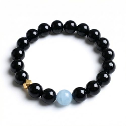 ZestBeads 10mm Natural Gemstone Bracelet for Women, Premium Crystal Beaded Energy Jewelry for Mindfulness & Meditation, Gift Ready Sustainable Cork Packaging - style: Eclipse Tide