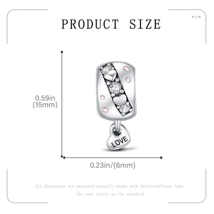 KEQ Clip Spacer Charm for Bracelet 925 Silver Pave Cubic Zirconia Clip Lock Stopper Bead Spacer For Women Bracelets Stopper Birthday Gifts European Openable Beads 2pcs - color: Heart-Shaped Drum
