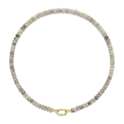 CONRAN KREMIX Colorful Stone Beaded Necklace for Women,Natural Gemstone Bead Choker Necklaces Boho Summer Beach Layering Necklace Jewelry Gift for Women - color: Shining Stone