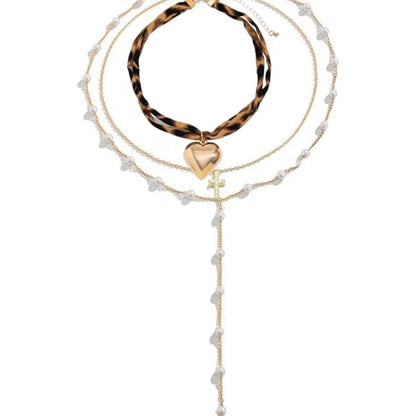 Colorful Crystal Long Necklace for Women Dainty Boho Y-Shaped Color Bead Necklaces Sparkly Rhinestone Pendant Layered Gold Long Chain Choker Good Luck Trend Jewelry Gift Jewelry - color: 3 PCS