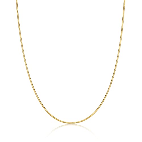 DEARMAY 14K Gold Plated Herringbone Necklaces for Women, Dainty Gold Snake Choker Chain Non Tarnish Trendy Simple Thin & Chunky Options Neckalce 1.5/3/5/6/8mm Chain Jewelry for Gifts - color: 1.5MM 18"-GD Herringbone Necklace