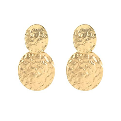Matte Gold Vintage Clip Drop Earrings for Women Clip on Earrings Statement Earrings Gift for Mom
