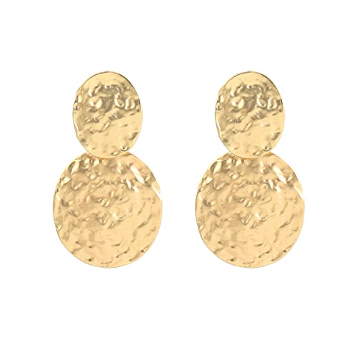 Matte Gold Vintage Clip Drop Earrings for Women Clip on Earrings Statement Earrings Gift for Mom