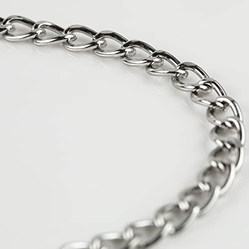 16.4 Feet Twisted Curb Chain Links Silver Plated Aluminum Bracelet Necklace Chain Bulk for DIY Craft Jewelry Making with Lobster Clasps and Jump Rings - color: 7×10mm-Silver