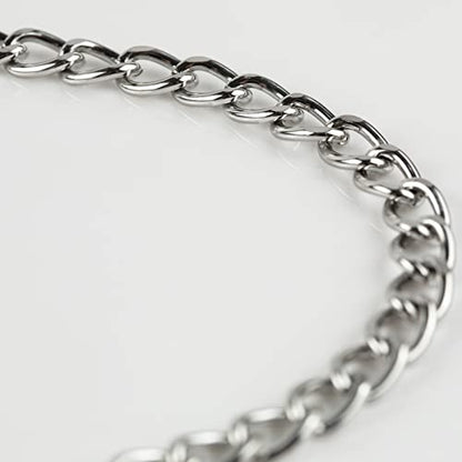 16.4 Feet Twisted Curb Chain Links Silver Plated Aluminum Bracelet Necklace Chain Bulk for DIY Craft Jewelry Making with Lobster Clasps and Jump Rings - color: 7×10mm-Silver