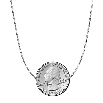 Savlano 925 Sterling Silver Italian Solid 1.6MM Figaro Adjustable Bolo 14-24 Inch Chain Necklace For Women - Made in Italy Comes With a Gift Box - style: Silver