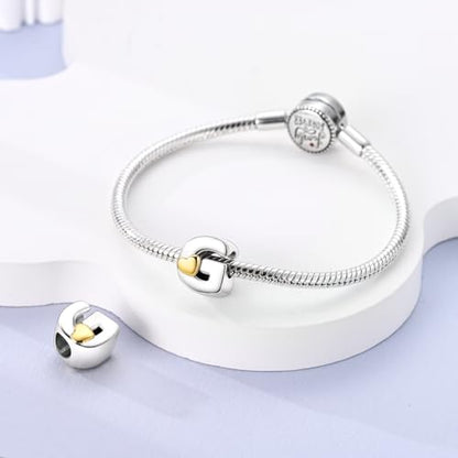 925 Sterling Silver Letter Charms A-Z for Bracelet Necklace Alphabet Bead | Heart letter A B C D G J charm initial gold Pendant beads Jewelry Gift for Women - color: Letter G