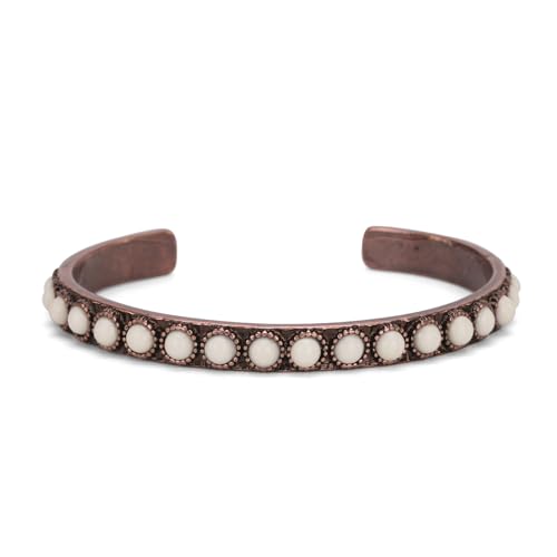 Montana West Rustic Couture's Bohemian Turquoise Cuff Bangle Bracelets for Women Cowgirl - color: White Smoke