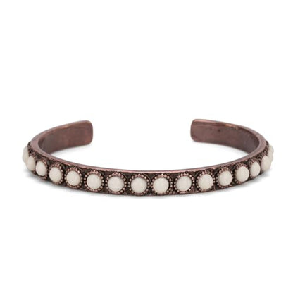 Montana West Rustic Couture's Bohemian Turquoise Cuff Bangle Bracelets for Women Cowgirl - color: White Smoke