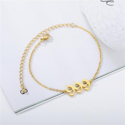 PAURO Women's Angel Number Bracelet Ankle Anklet Chain Adjustable | Stainless Steel, Minimalist Numerology Spiritual Statement Jewelry Gift - color: Gold 999, 5.5+2.8inch