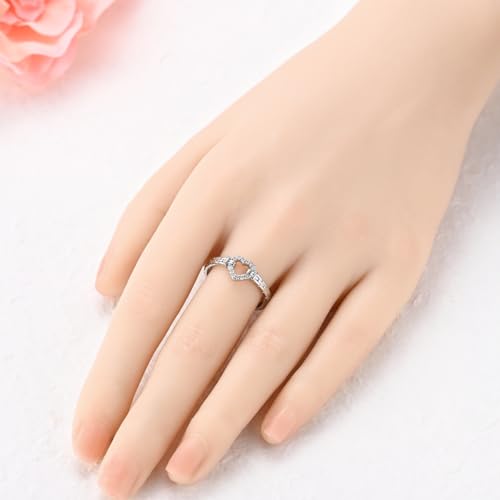 925 Sterling Silver Adjustable Rings for Women 14K Gold Plated Thumb Rings | Stackable Statement Eternity Rings Dainty Starfish Star Moon Heart Lucky Open Ring Trendy Jewelry Birthday Gifts for Ladies - color: Love Twisted Chain Ring