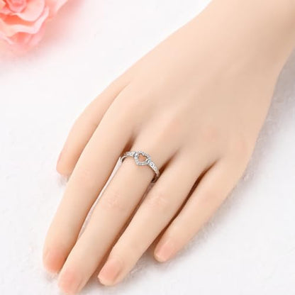 925 Sterling Silver Adjustable Rings for Women 14K Gold Plated Thumb Rings | Stackable Statement Eternity Rings Dainty Starfish Star Moon Heart Lucky Open Ring Trendy Jewelry Birthday Gifts for Ladies - color: Love Twisted Chain Ring