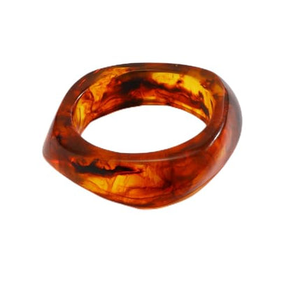 Colorful Acrylic Resin Open Bracelet Geometric Simple Transparent Tortoiseshell Acetate Plate Cuff Bangle Lightweight Chunky Thick Thin Wide Face Plastic Bracelet for Women Jewelry - color: B brown