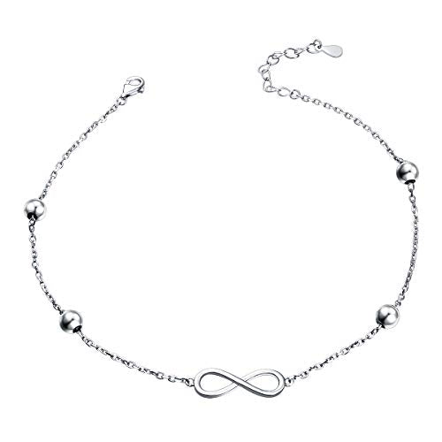 Anklet for Women 925 Sterling Silver Foot Adjustable Ankle Bracelet Jewelry - style: Infinity