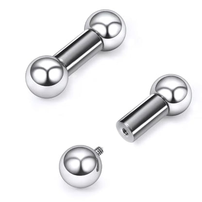 16G-2G ASTM F136 Titanium Internally Threaded Nipple Tongue Rings Piercing Jewelry Straight Industrial Earring Barbell G23 Titanium Nipple Tongue Bars Piercing Jewelry for Women Men 12MM-40MM - style: 2G, 12mm Length, 10mm Ball
