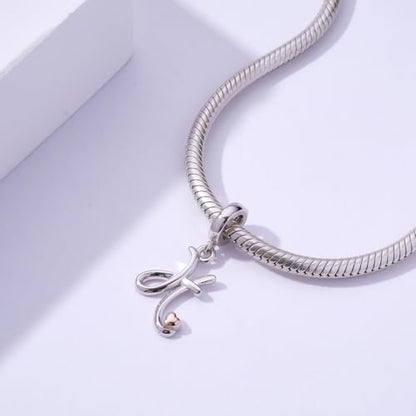 Letter Charms for Pandora Bracelets 925 Sterling Silver Alphabet Initial Charms Bead Jewelry Gift for Women - style: Initial H
