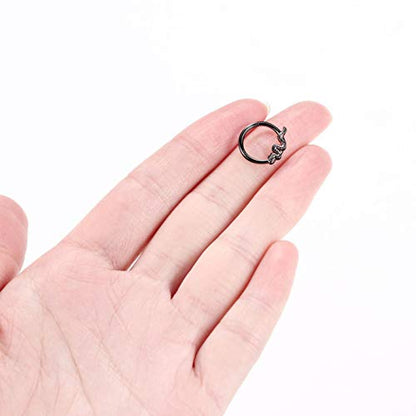 FUNLMO 18G 16G Septum Jewelry Triple Stacked Septum Nose Ring Surgical Steel Daith Conch Helix Cartilage Lobe Piercing Jewelry - color: Style14: Black-snake shape