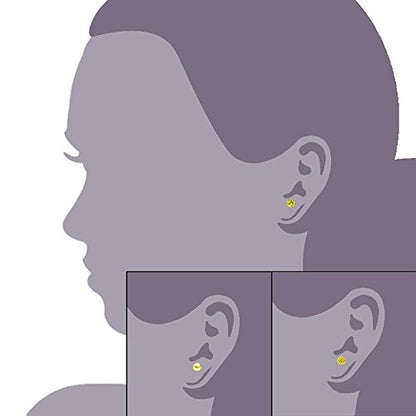 JewelrieShop Birthstone Studs Earring Set Cubic Zirconia Rhinestones Crystal Ball Faux Pearl Stainless Steel Stud Earrings for Women Jewelry Gift (6mm Round,3 Pairs) - color: 11) Nov. - Yellow