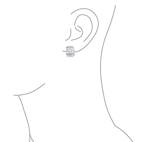 Bling Jewelry Casual Wide Criss Cross Clip On Earrings For Women Lightweight Non Pierced Ears Rhodium Plated Rose Yellow Gold Plated - color: Silver Tone