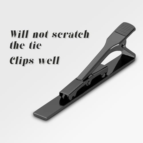 Roctee Tie Clips for Men, 3 Pack Men's Tie Clips Necktie Tie Bars Tie Pins for Men Accessories - style: Black