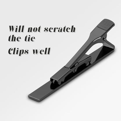 Roctee Tie Clips for Men, 3 Pack Men's Tie Clips Necktie Tie Bars Tie Pins for Men Accessories - style: Black
