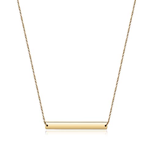 Multi Gold Bar Necklace for Women Vertical/Horizontal Bar Pendant Necklaces with Adjustable Chain Necklace Adult Jewelry - color: Gold