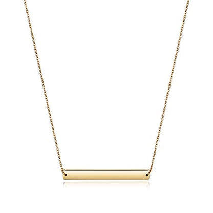 Multi Gold Bar Necklace for Women Vertical/Horizontal Bar Pendant Necklaces with Adjustable Chain Necklace Adult Jewelry - color: Gold