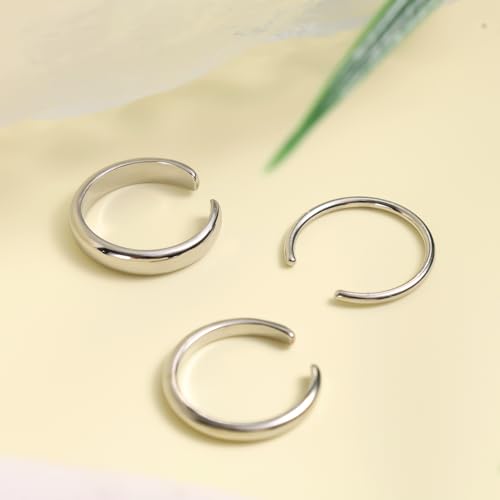 Mikovivi 3pcs Adjustable Toe Rings, Thin Open Band Toe Rings Elegant Summer Beach Foot Jewellery for Woman - color: Silver