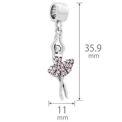 NARTGO Sparkling Dancing Women with Colorful Birthstone Charm Compatible with Pandora Bracelets Birthday Mother's Day Christmas Jewelry Gifts - color: June Purple