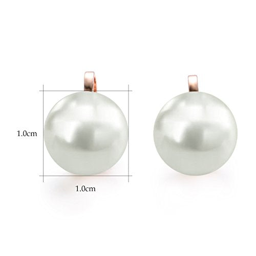 Yoursfs 10mm Tiny Pearl Clip On Earrings for Women 18K Gold Plated Faux Pearls Bridal Earring Fashion Wedding Jewelry - color: White Pearl