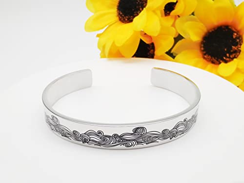 Dczosily Inspirational Bracelets for Women Stainless Steel Cuff Bracelet Engraved Jewelry Motivational Bangles Personalized Gifts for Best Friend/Mom - style: Memorial-10mm-MY ARMS ARE STRETCHED OUT TO HUG YOU...MY HEAD IS BENT DOWN TO KISS YOU.