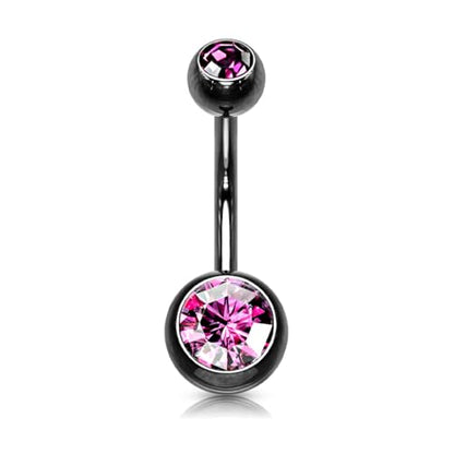 FIFTH CUE 14GA Surgical Steel & Synthetic Opal Resin Belly Button Ring, 3/8" Length, 5mm x 8mm Ball - Classic Look, Highly Rate Belly Rings for Women, Super High Quality - style: 91- Titanium 5pc BLACK PACK (Blue, Clear, Pink, Aqua, Red)
