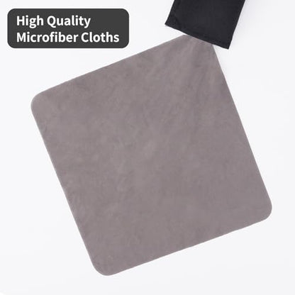 Reusable Microfiber Glasses Cleaner Cleaning Cloth Wipes with Pouch BK,4Pcs | Portable Pouch Keychain for Eyeglass Lens Sunglasses Jewelry Electronics and Screen,Scratch-Free,Streak-Free, Lint-Free