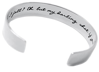 Sterling Silver Engraved Bracelet for Women - Customize for Mom Grandma Wife with Personalized Hidden Inspirational Quote Message from Son Daughter Husband .925 Silver