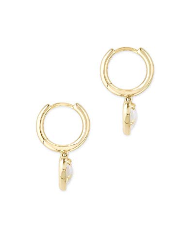 Kendra Scott Ari Heart Huggie Earrings for Women, Fashion Jewelry - color: GOLD - IRIDESCENT DICHROIC GLASS