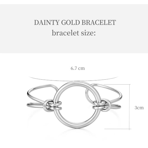 hotoo Gold Plated Bangle Bracelet for Women - style: Round Buckle Knot