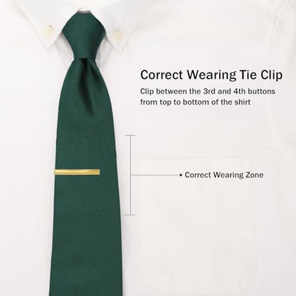 Tie Clip for Men, TAIGRAMA Tie Bar and Tie Pin Clip for Skinny Ties Gold Rose Gold Silver Black, Unique Mens Tie Clip Tie Clasp Suitable for Wedding Anniversary Business Professional and Best Gift - style: Style2-Golden