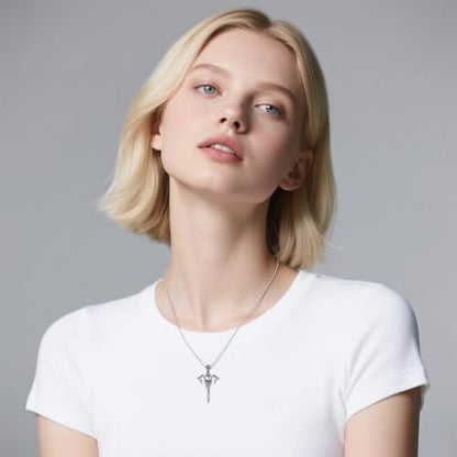 Sterling Silver Halloween Necklace Gothic Jewelry Gifts for Women Men - style: Skull Sword