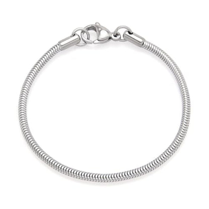 5pcs Adabele 304 Grade Surgical Stainless Steel 3mm Snake Chain Bracelet 6.5 inch Jewelry Making Chain Tarnish Resistant for Large Hole Bead Jewelry Making SJF177-B1 - color: Stainless Steel (Gray), size: 6.5 inch - 5pcs