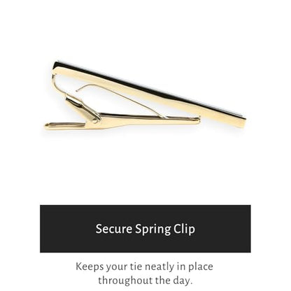 Silver Gold Gunmetal Onyx Tie Clip Tie Bar Made in Japan - color: Gold