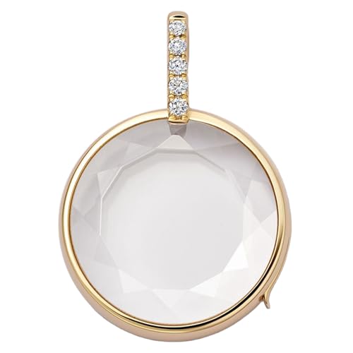 Women Locket Necklace Titanium steel Round 18K Gold Photo Lockets that Hold Picture Living Floating Memory Glass Locket Necklace for Family, Friends, Lovers - color: Gold
