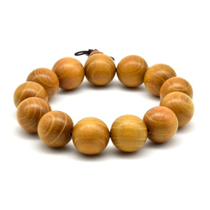 Zen Dear Natural Golden Sandalwood Mexican Bocote Mala Prayer Bead Bracelet Link Wrist Necklace Mala Beads - style: 18mm 13 beads