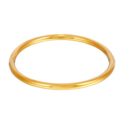 Eigso 13MM Large Gold Plated Chunky Bracelet Bangle for Women Men Trendy Thick Arc Shape Open Cuff Bangles Bracelets for Woman Man - color: Gold-4mm2
