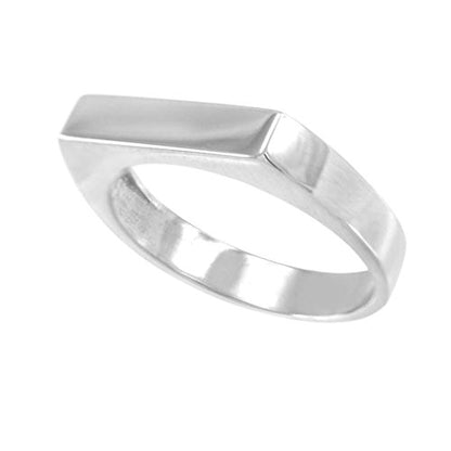 Stackable 925 Sterling Silver Custom Engravable Flat Top Signet Ring (Size 7)