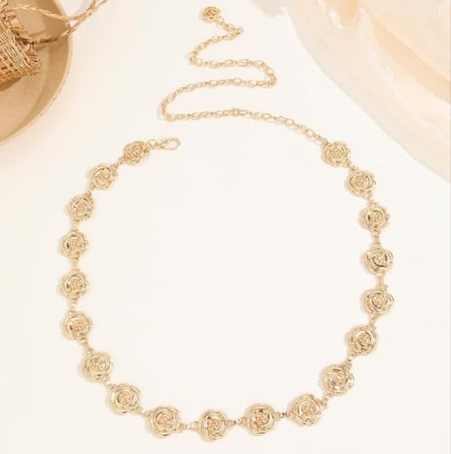 Mealah Waist Chains Gold Belts for Women - Adjustable Body Link Belts Ladies Fashion Chain for Jeans Dress
