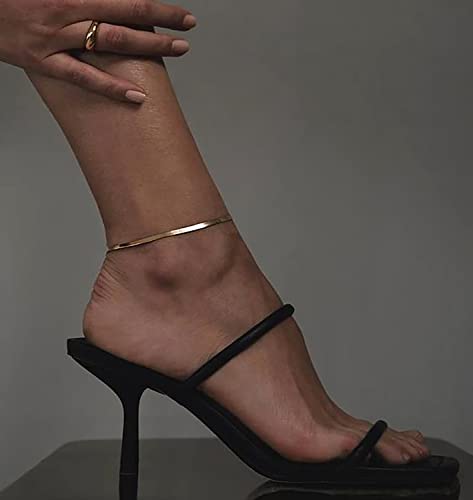 DEARMAY Gold Anklets for Women Waterproof | Non Tarnish14K Gold Plated Ankle Bracelets Set Stack, Summer Beach Jewelry Gifts for Vacation - color: Gold Anklet-P