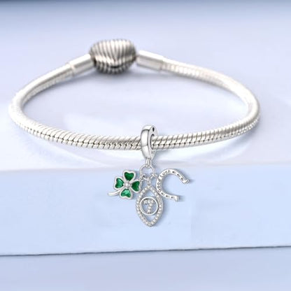 LNQOBU 925 Sterling Silver Charms for Bracelets Necklaces,5A Cubic Zirconias Evil Eye Dangle Beads Charms Jewelry Gift for Women (With one Spacer Beads Charms) - style: Charm 635-32