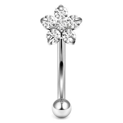 16G Astm F136 Titanium Eyebrow Piercing Jewelry Curved Barbell Eyebrow Ring Vertical Labret Lip Jewelry Daith Rook Earrings Navel Small Belly Button Ring Piercing Jewelry for Women Men CZ - style: 16G, 8MM Length-E