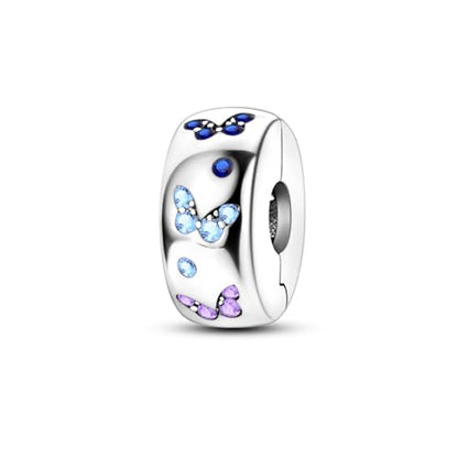 HONGRUI 925 Sterling Silver Charm for Bracelets Fashion Women Jewelry Gift - color: Blue Butterfly